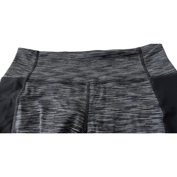 ATHLETA MID-RISE ACTIVEWEAR CROPPED LEGGINGS, WOMENS, S, GREY WITH BLACK MESH - Picture 2 of 12